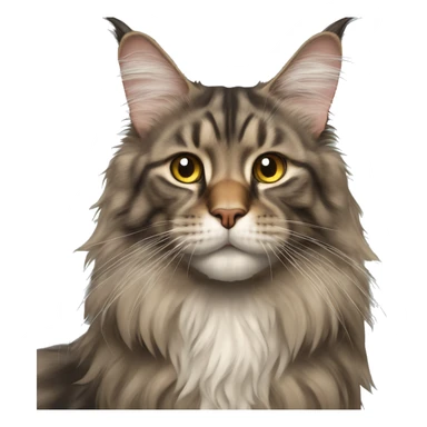 Maine coon cat with sharp jawline sticker