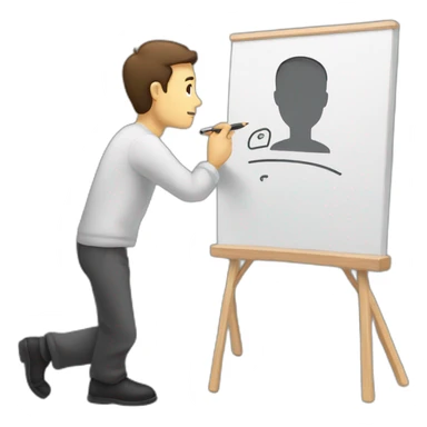 Man writing on a marker board sticker