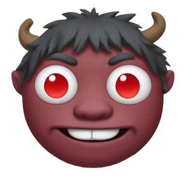red japanese ogre with heart eyes sticker