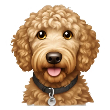 Goldendoodle-Shorthair, Mowhawk Curly top brown eye long eye-lashed short-fur male goldendoodle sweetie dog sticker