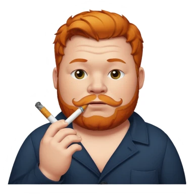 Fat ginger guy smoking cigarettes  sticker