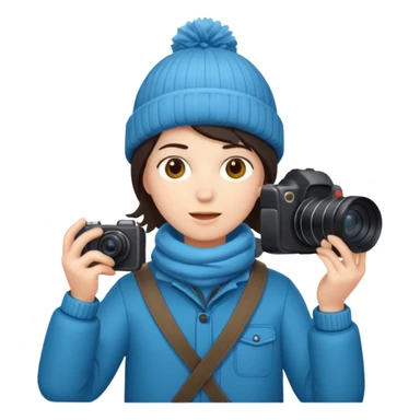 fotographer with winter clothes sticker
