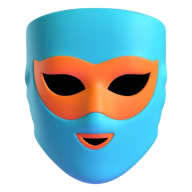teal and orange ski mask with love expression sticker