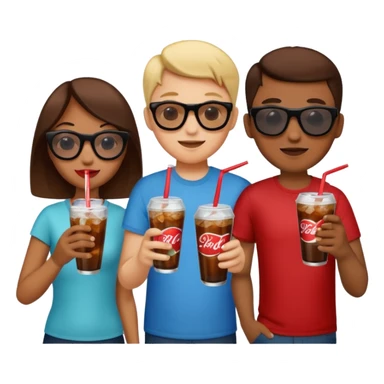 A group of thristy people having soda. sticker