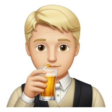 Blonde man drinking aristocrat sticker