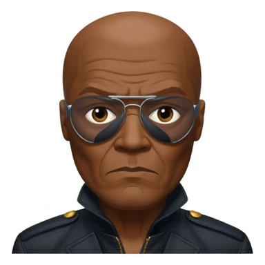 Create nick fury Superhero Emoji face only 1 eye patch black old person sticker