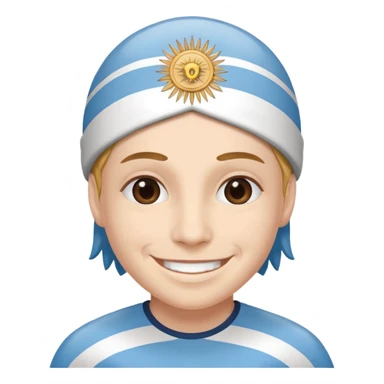 Una persona con la cabeza de la bandera de Argentina sticker