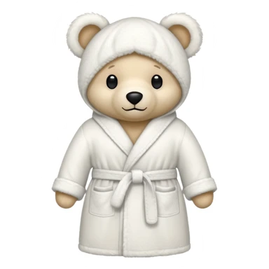 white teddy bear bathrobe sticker
