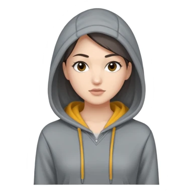 Sasha Gray in gray hoodie full height sticker