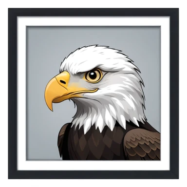 Game of thrones style eagle square picture frame  Sigil with Stark Colors sticker