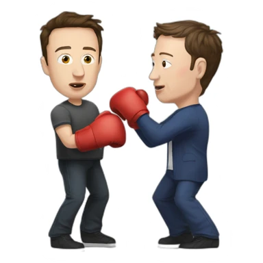 elon musk & zuckerberg fighting - zuck wins boxing sticker