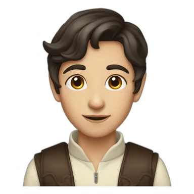 elf androgynous person with dark brown hair and   sticker