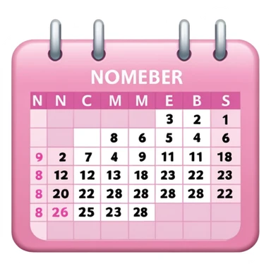 pink calendar of november 2025 sticker