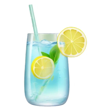 clear water with lemon in glass with bamboo lid and straw sticker