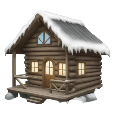 winter cabin sticker