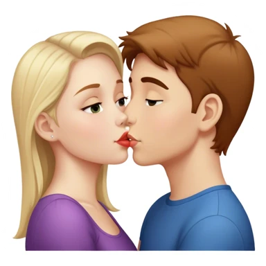 Girl kissing boy  sticker