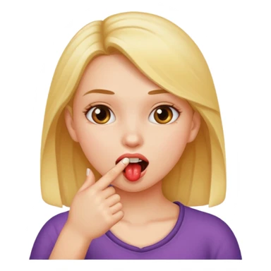 A girl biting her finger sticker