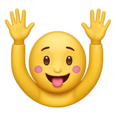 an emoji sticking uts tongue out with hands to the side sticker