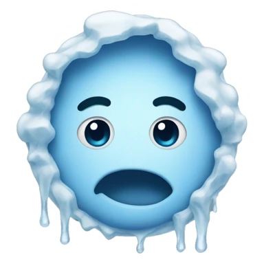 the cold freezing grimacing face emoji but its thawing and happy sticker