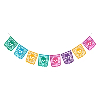 festive one garland of colorful mexican papel picado sticker
