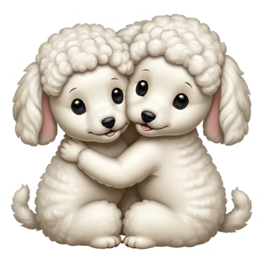 Poodles hugging eachother sticker