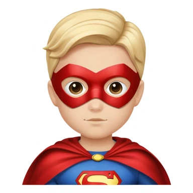 kid superhero with cape and mask sticker