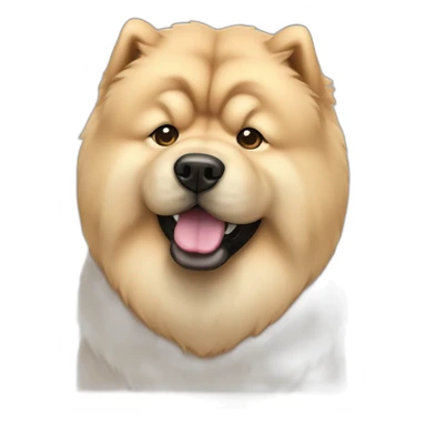 Chow chow cream with black tongue sticker