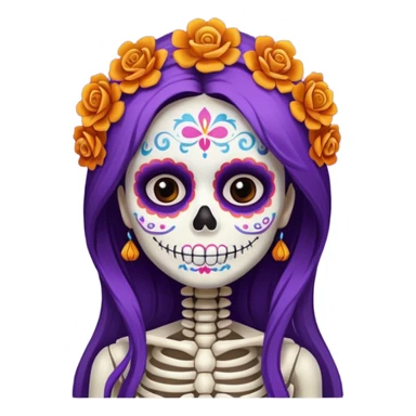 Niña esqueleto día de los muertos  sticker
