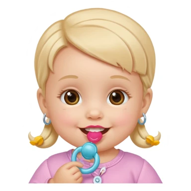 a baby girl with pacifier sticker
