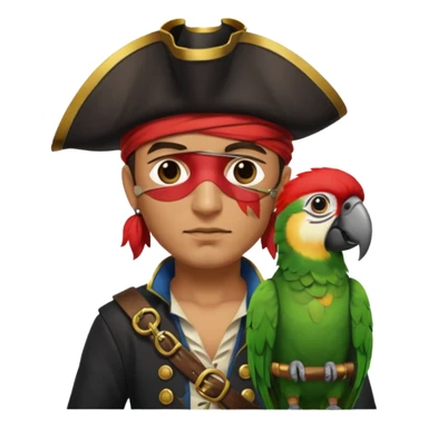 pirate with eye patch and parrot sticker