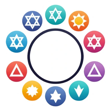 Light & Code Roundtable Bahai no people, just symbols sticker