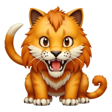saber-toothed cat with a tiny body and 8-inch-long canine teeth that are ridiculously oversized compared to its minuscule body, extreme contrast sticker