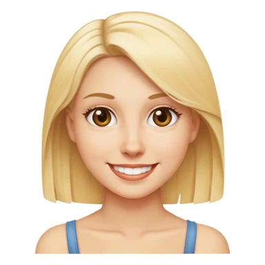 smiling blonde woman looking at viewer sticker
