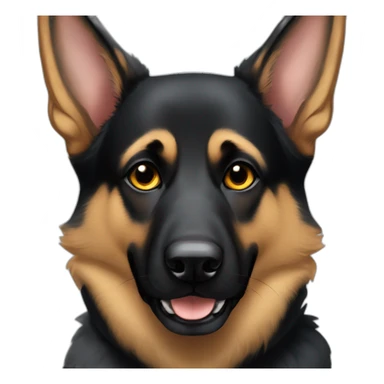 All black German shepherd with tan eye brows sticker