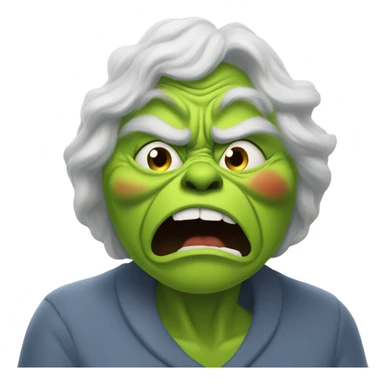 Grinch fighting a grandma sticker