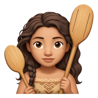 Moana standing holding a paddle sticker