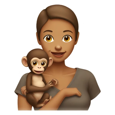 Mommy and baby monkey sticker