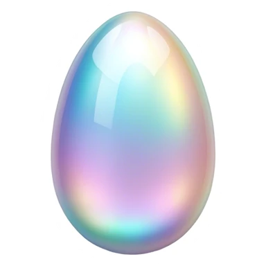 Sparkly glossy Pastel iridescent glass crystal egg sticker