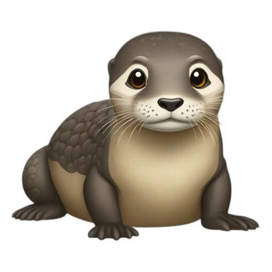 Loutre sur tortue sticker