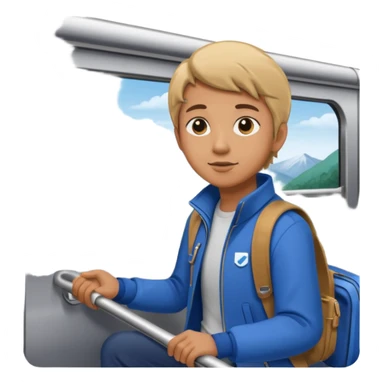 Rider holding grab bar,Metro Riders, inside metro train, no transparent. with background. sticker