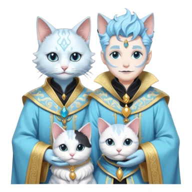 Leviathan magician couple and their pet cat sticker