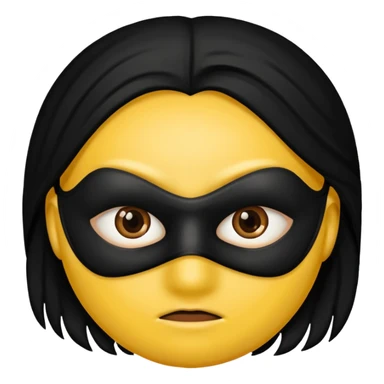 Yellow circle with no eyebrows but brown eyes and mouth being a robber sticker