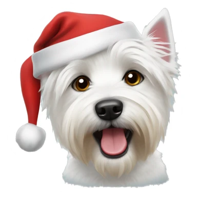 Westie in santa hat sticker