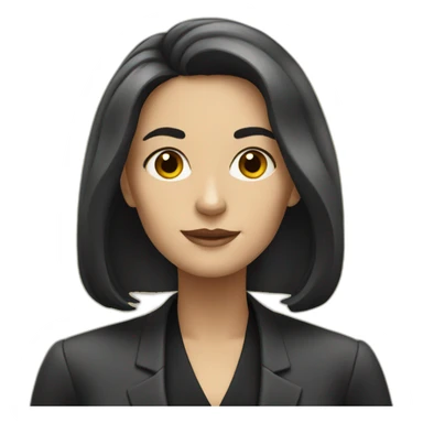 white woman lawyer with black long hair sticker