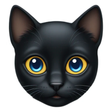 Black  cat with big blue eyes sticker