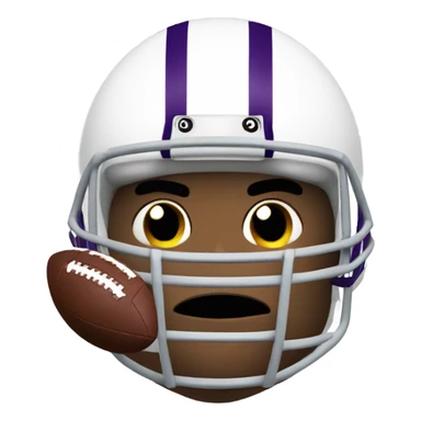Football with a frowny face on it no helmet  sticker
