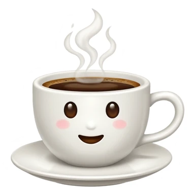 an adorable white cup of coffee sticker