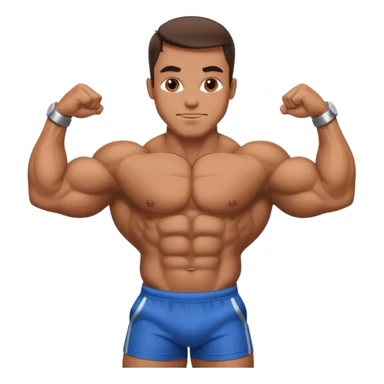 dodybuilder doble biceps possing sticker