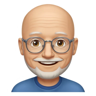 old bald man with short beard and glasses sticker