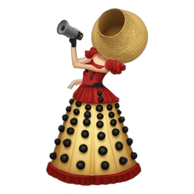 a dalek in flamenco dress shoothing sticker